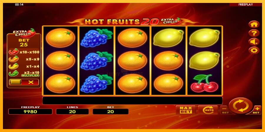 Hot Fruits 20 Extra Chillis 游戏机赚钱, 图片 2