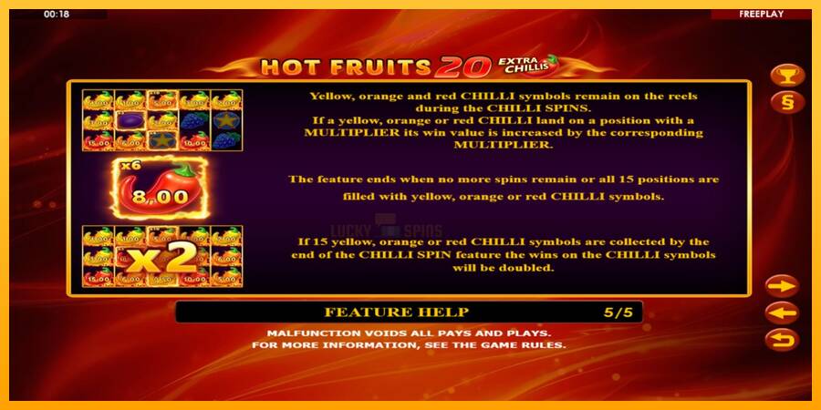 Hot Fruits 20 Extra Chillis 游戏机赚钱, 图片 7