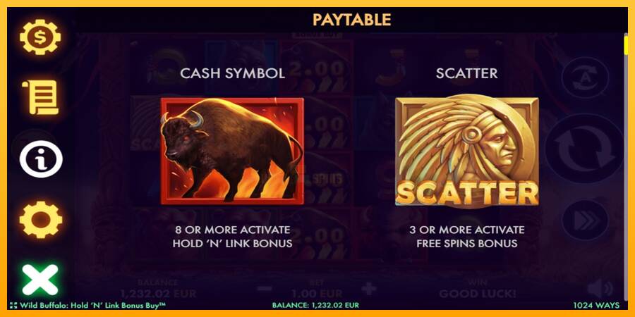 Wild Buffalo Hold N Link Bonus Buy 游戏机赚钱, 图片 4