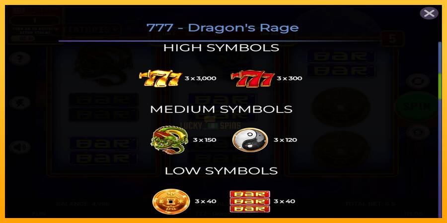 777 - Dragons Rage 游戏机赚钱, 图片 5