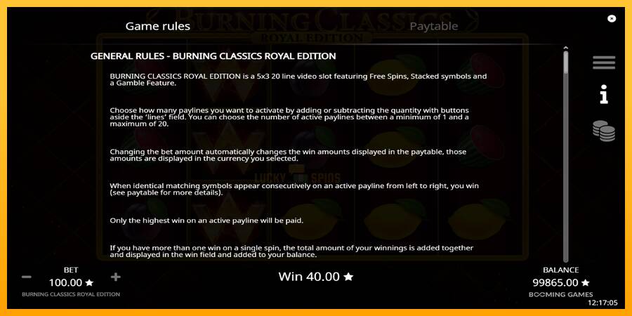 Burning Classics Royal Edition 游戏机赚钱, 图片 6