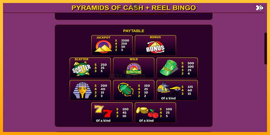 Pyramids of Cash with Reel Bingo 游戏机赚钱, 图片 5