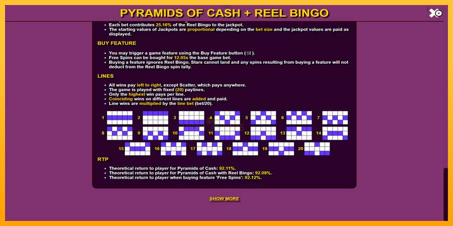 Pyramids of Cash with Reel Bingo 游戏机赚钱, 图片 6