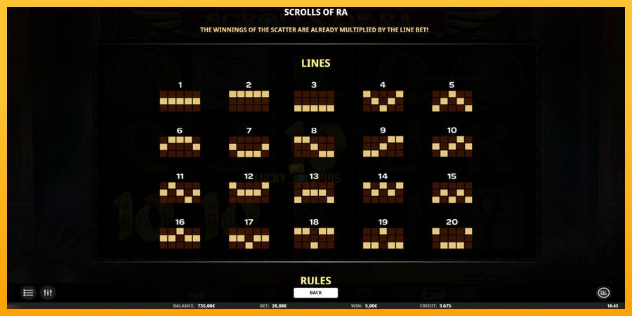 Scrolls of RA 游戏机赚钱, 图片 5