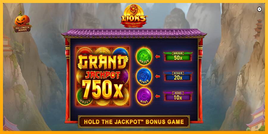 9 Lions Halloween Jackpots 游戏机赚钱, 图片 1