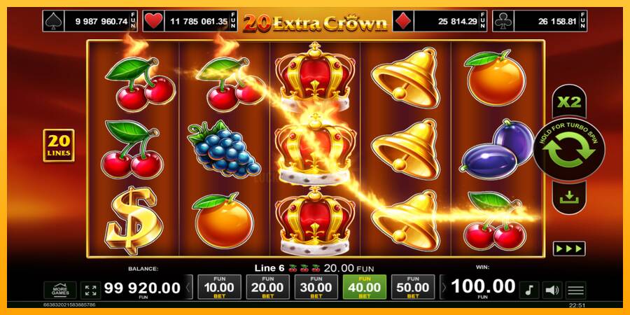 20 Extra Crown 游戏机赚钱, 图片 2