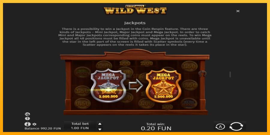 Wild West Trueways 游戏机赚钱, 图片 6