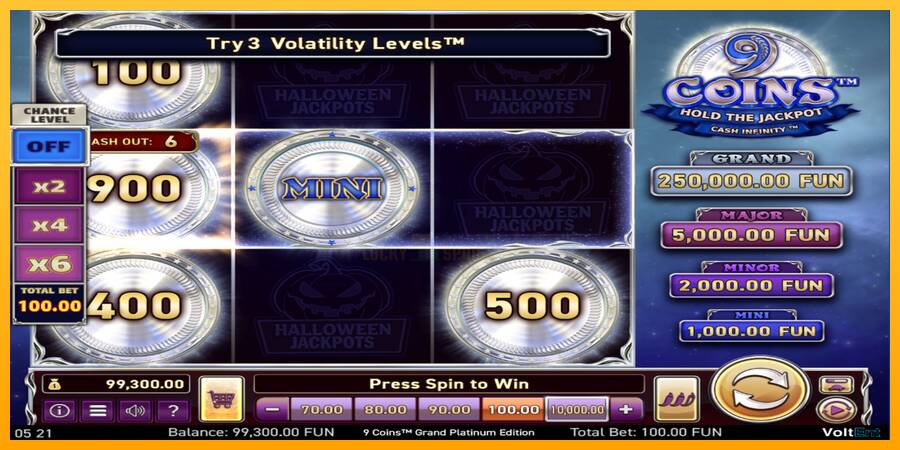 9 Coins Grand Platinum Edition Halloween Jackpot 游戏机赚钱, 图片 2