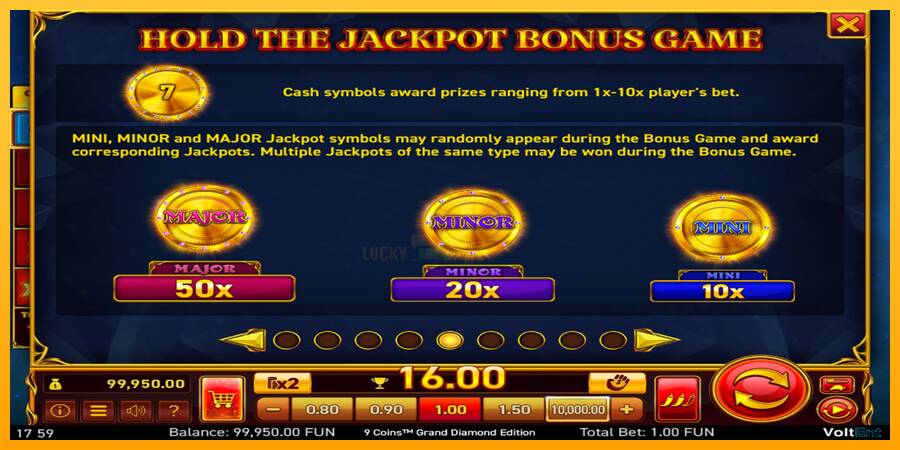 9 Coins Grand Diamond Edition Halloween Jackpots 游戏机赚钱, 图片 5