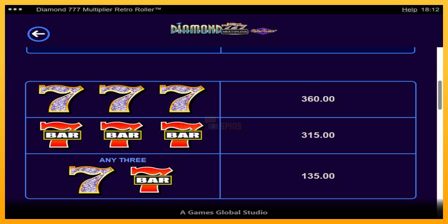 Diamond 777 Multiplier Retro Roller 游戏机赚钱, 图片 6