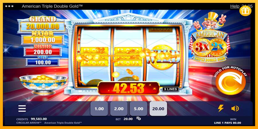 American Triple Double Gold 游戏机赚钱, 图片 3