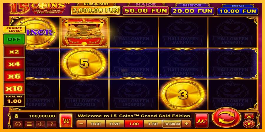 15 Coins Grand Gold Edition Halloween Jackpot 游戏机赚钱, 图片 1