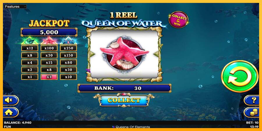 1 Reel Queen of Water 游戏机赚钱, 图片 3