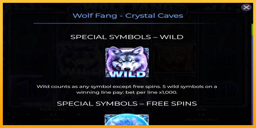 Wolf Fang - Crystal Caves 游戏机赚钱, 图片 4