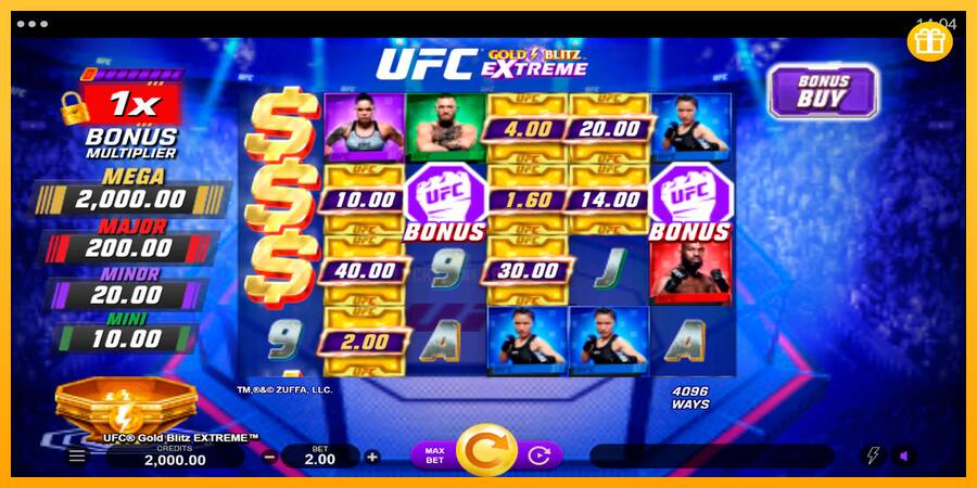 UFC Gold Blitz Extreme 游戏机赚钱, 图片 1