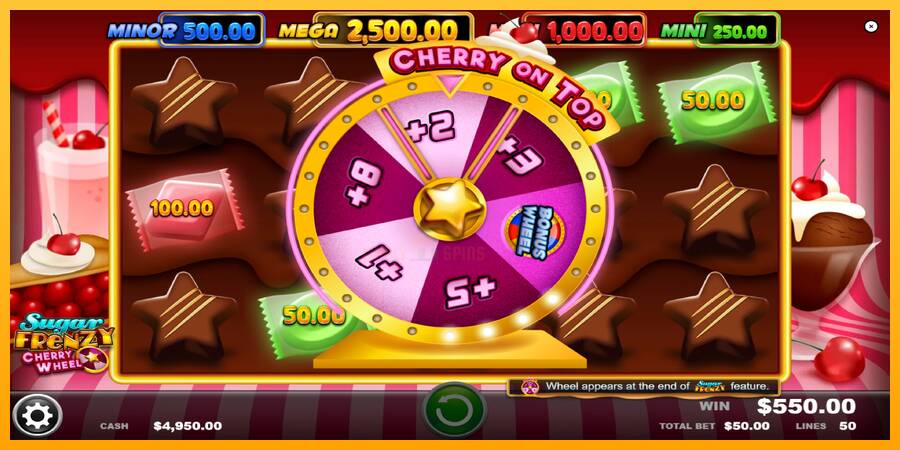 Sugar Frenzy Cherry Wheel 游戏机赚钱, 图片 4