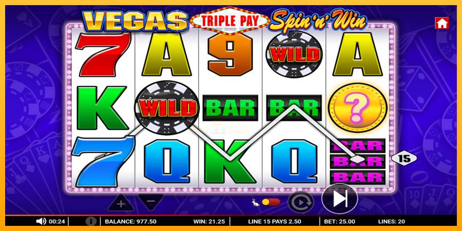 Vegas Triple Pay Spin n Win 游戏机赚钱, 图片 2