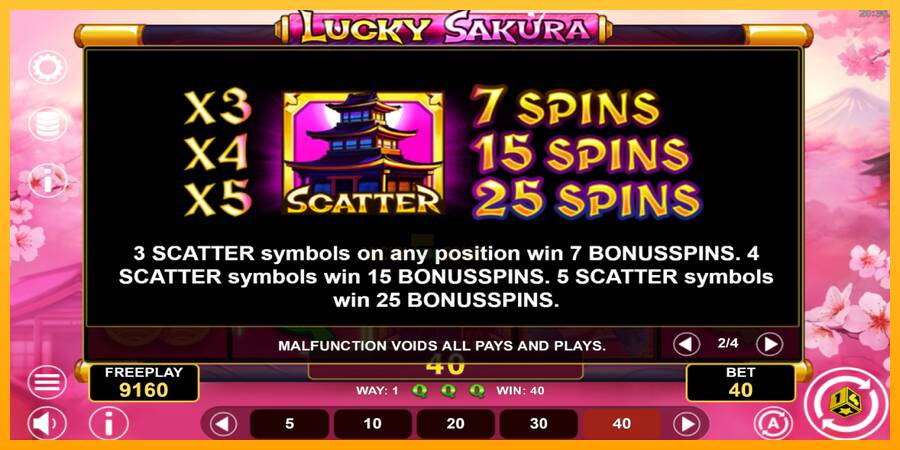 Lucky Sakura Win Spins 游戏机赚钱, 图片 6