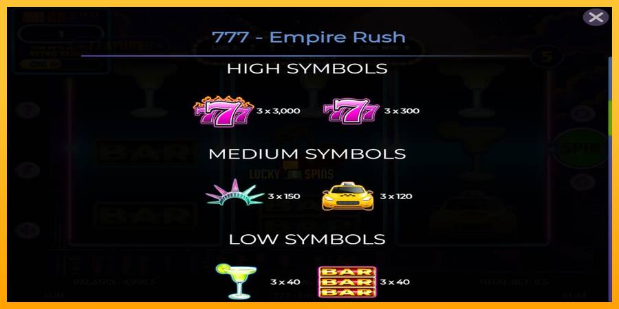 777 Empire Rush 游戏机赚钱, 图片 5