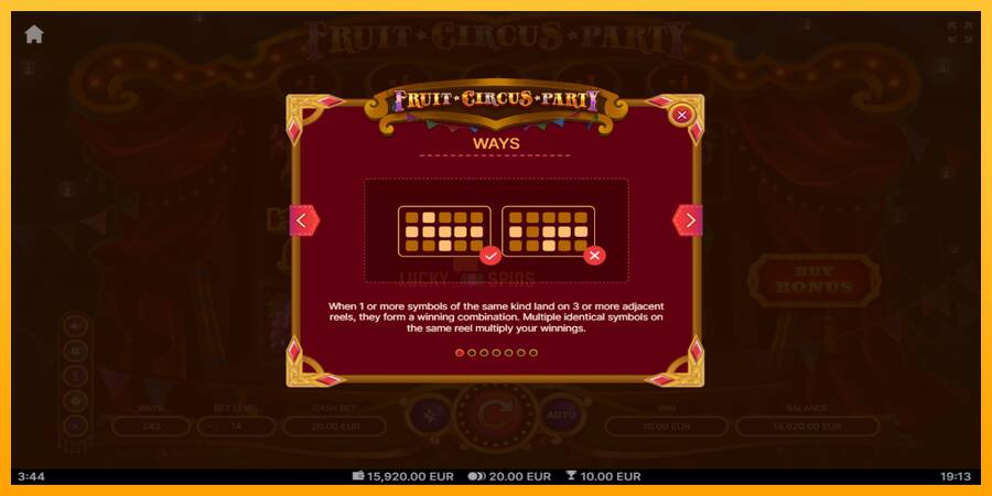 Fruit Circus Party 游戏机赚钱, 图片 5