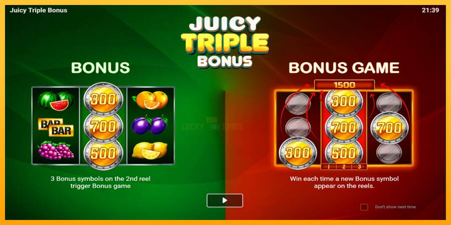 Juicy Triple Bonus 游戏机赚钱, 图片 1