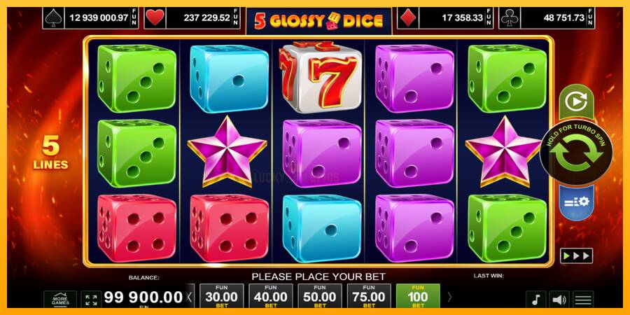 5 Glossy Dice 游戏机赚钱, 图片 1