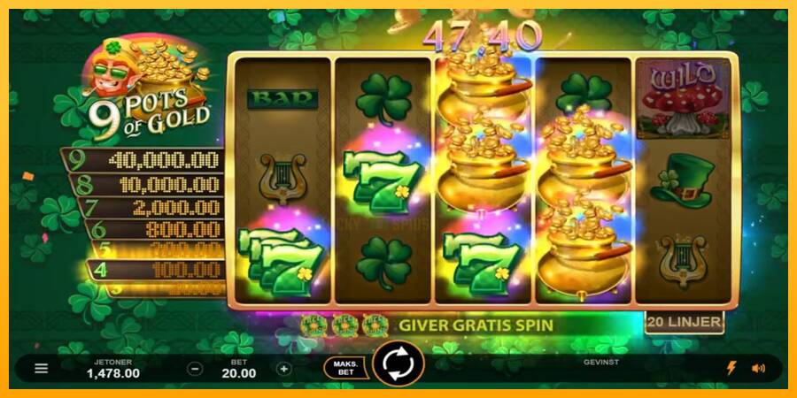 9 Pots of Gold Land & Win 游戏机赚钱, 图片 3