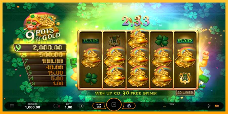 9 Pots of Gold Land & Win 游戏机赚钱, 图片 5