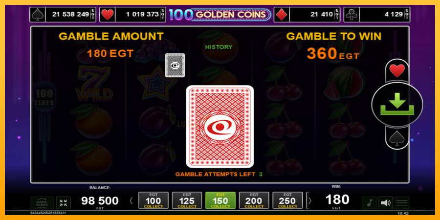 100 Golden Coins 游戏机赚钱, 图片 4