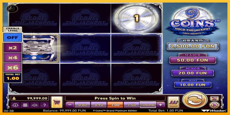 9 Coins Grand Platinum Edition Score The Jackpot 游戏机赚钱, 图片 2