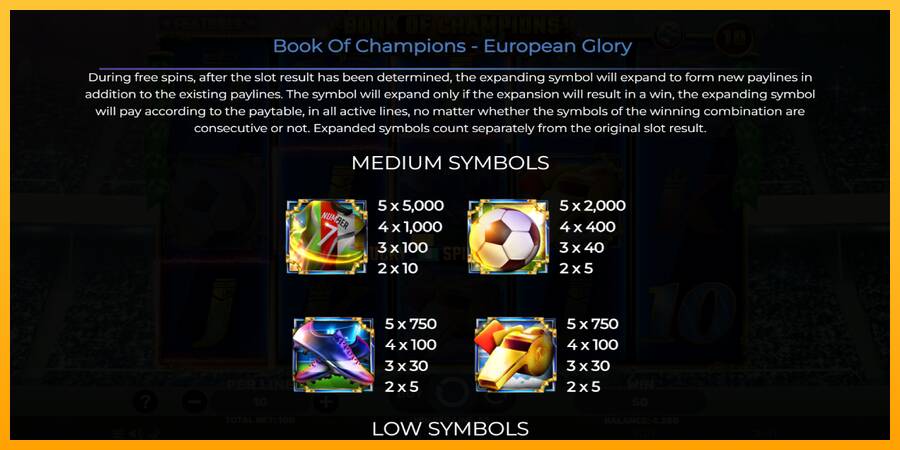 Book of Champions - European Glory 游戏机赚钱, 图片 5