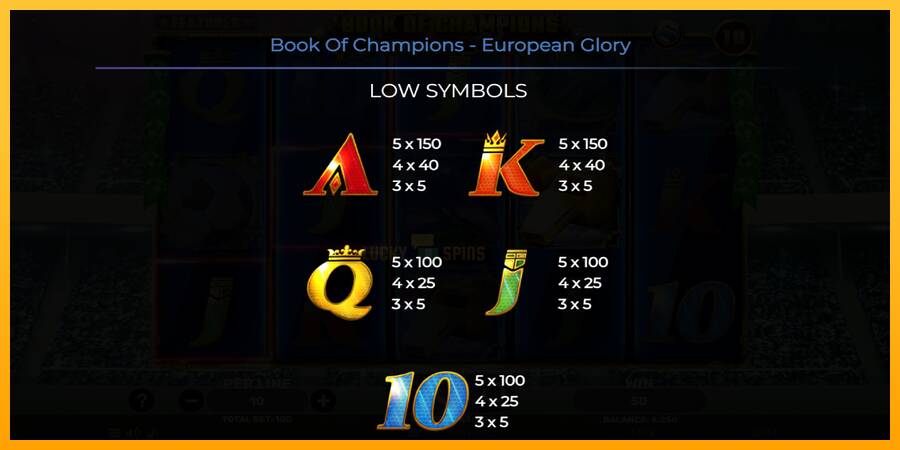 Book of Champions - European Glory 游戏机赚钱, 图片 6