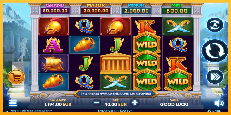 Pompeii Gold Rapid Link Bonus Buy 游戏机赚钱, 图片 2