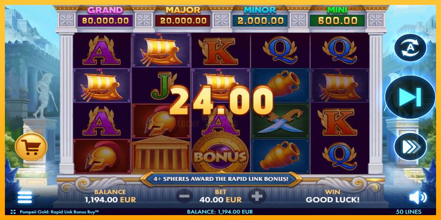 Pompeii Gold Rapid Link Bonus Buy 游戏机赚钱, 图片 3