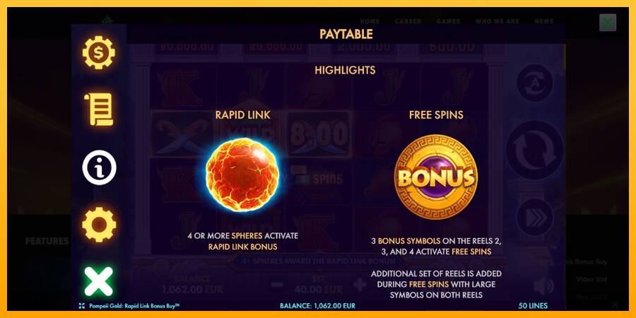 Pompeii Gold Rapid Link Bonus Buy 游戏机赚钱, 图片 5