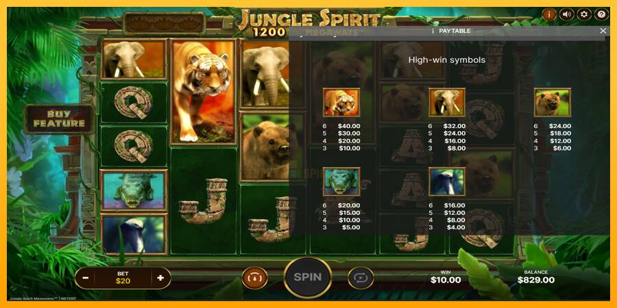 Jungle Spirit Megaways 游戏机赚钱, 图片 6