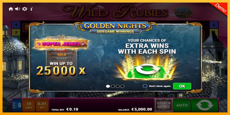 Wild Rubies Golden Nights 游戏机赚钱, 图片 1