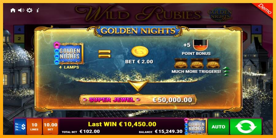 Wild Rubies Golden Nights 游戏机赚钱, 图片 5