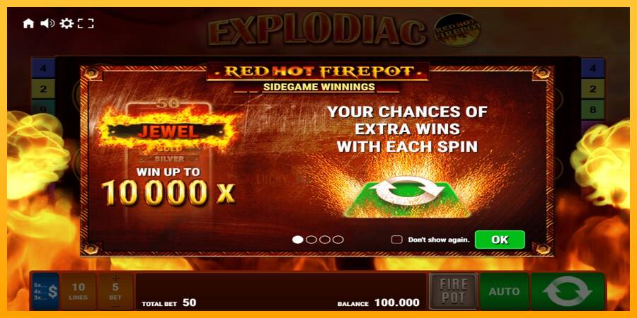 Explodiac Red Hot Firepot 游戏机赚钱, 图片 1