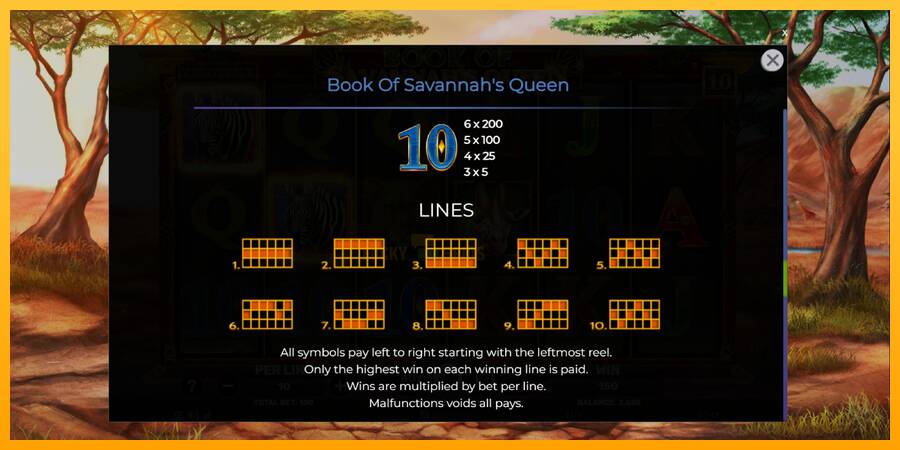 Book of Savannahs Queen 游戏机赚钱, 图片 7