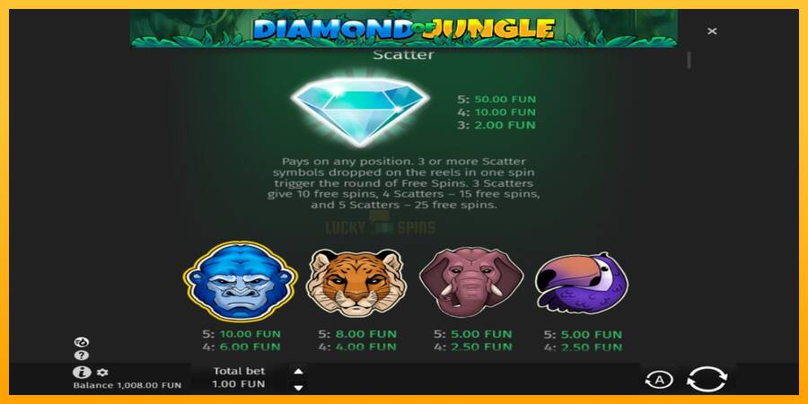 Diamond of Jungle 游戏机赚钱, 图片 4