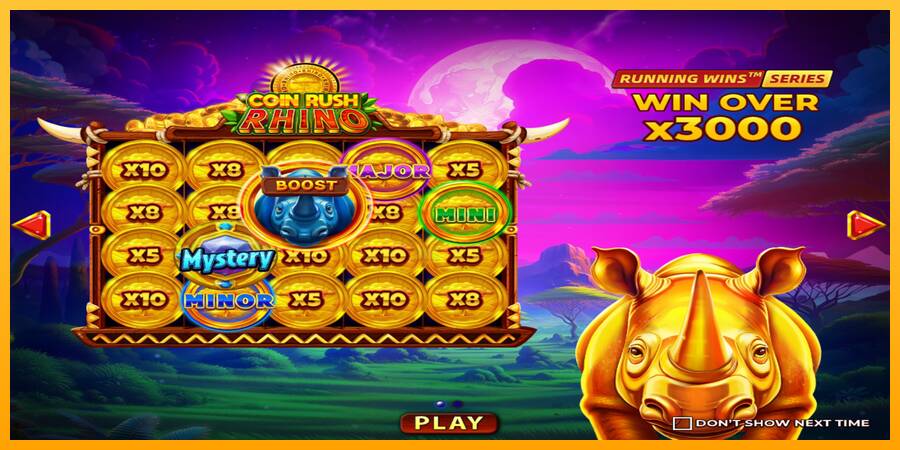 Coin Rush Rhino 游戏机赚钱, 图片 1