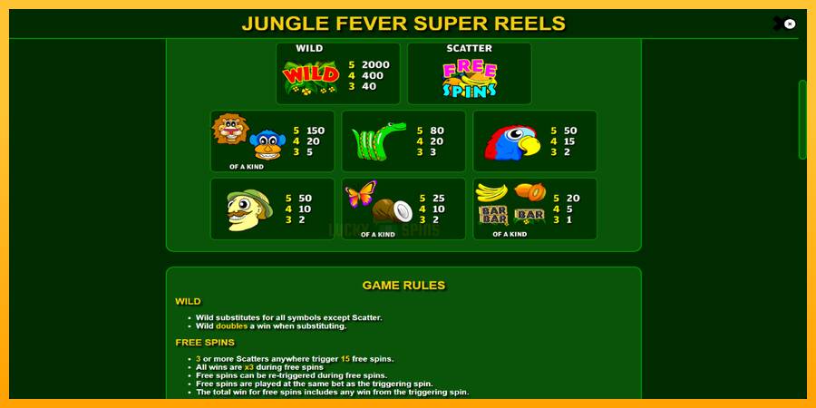 Jungle Fever Super Reels 游戏机赚钱, 图片 6