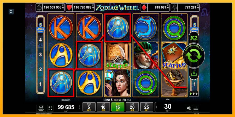 Zodiac Wheel 游戏机赚钱, 图片 4