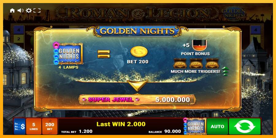 Roman Legion Golden Nights 游戏机赚钱, 图片 5