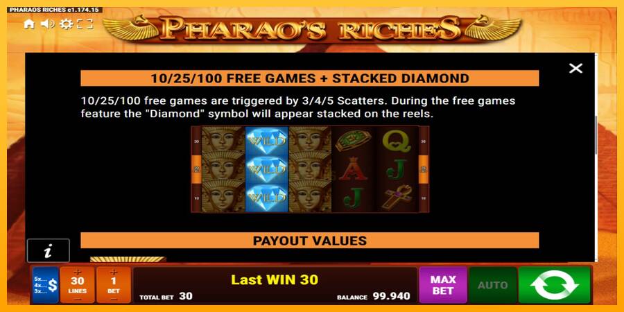 Pharaos Riches 游戏机赚钱, 图片 6