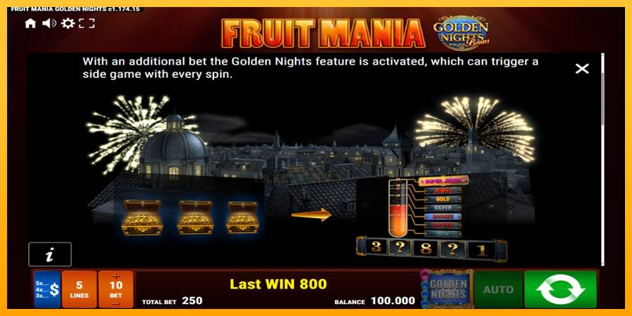 Fruit Mania Golden Nights 游戏机赚钱, 图片 5