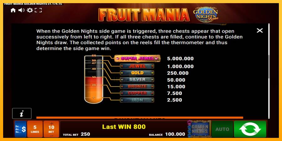 Fruit Mania Golden Nights 游戏机赚钱, 图片 6