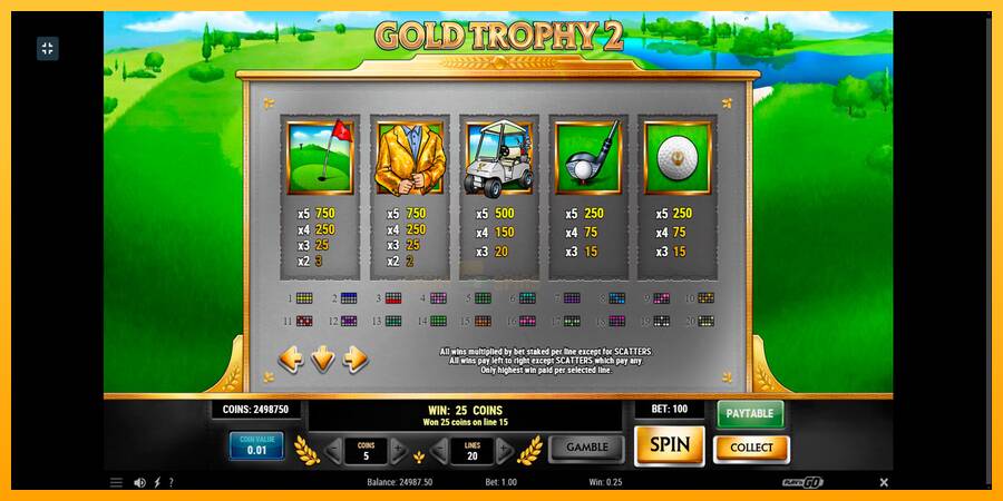 Gold Trophy 2 游戏机赚钱, 图片 5