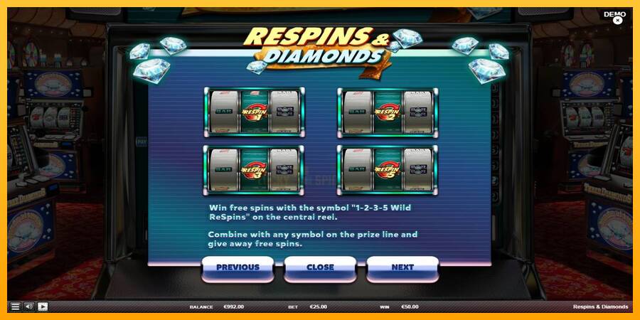 Respins Diamonds 游戏机赚钱, 图片 6